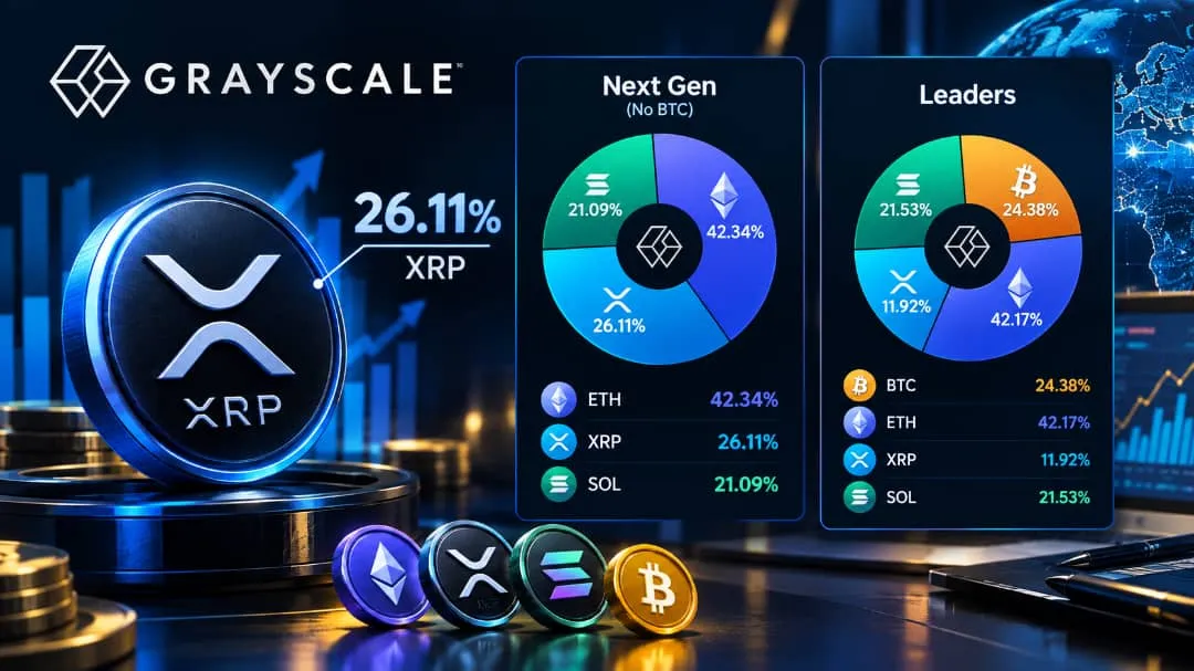 XRP در سبد جدید Grayscale سهم 26.11 درصدی گرفت