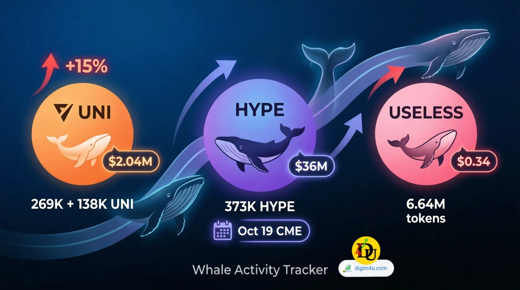 🟪 🐳 تحلیل فعالیت نهنگها در بازار کریپتو - خریدهای سنگین UNI، HYPE و USELESS