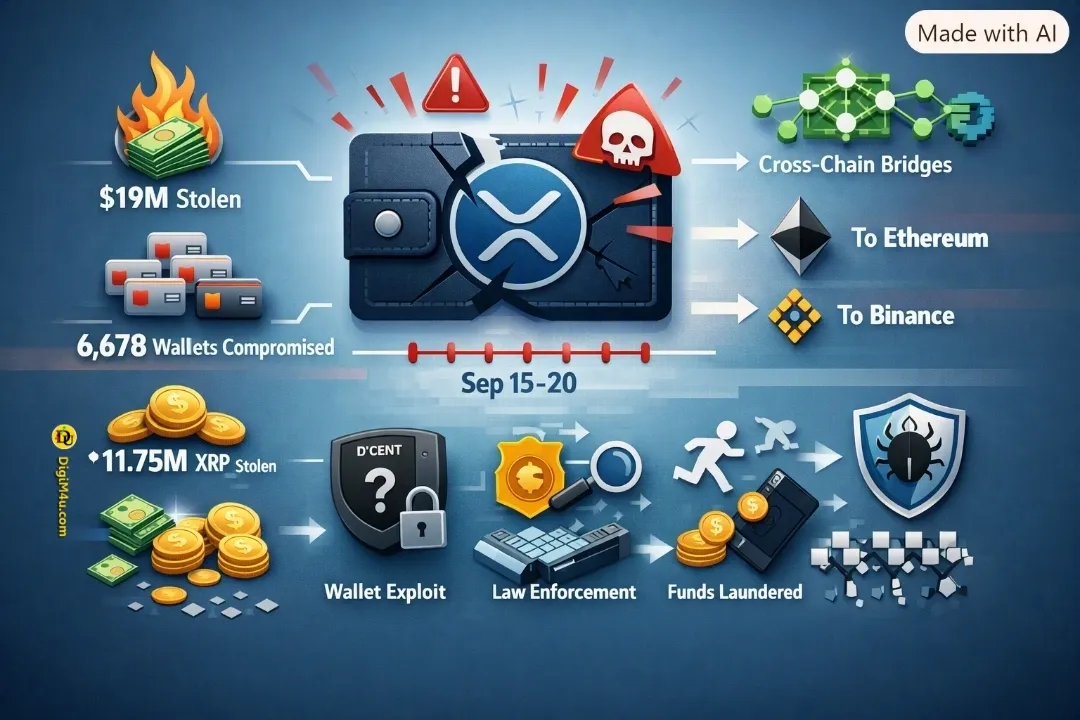 تحلیل حمله گسترده به کیف پولهای ریپل (XRP) – سرقت 19 میلیون دلار