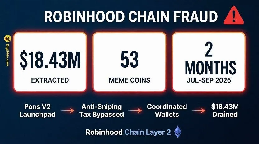 🔴 تحلیل افشای سوءاستفاده 18.43 میلیون دلاری از لانچپدهای میمکوین در شبکه Robinhood Chain