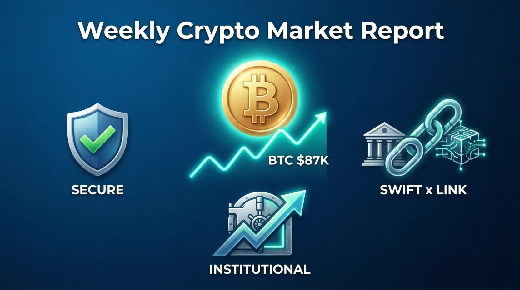 🟢 گزارش هفتگی بازارهای مالی - نوسان بیتکوین، بازگشایی صرافی Bitget و ادغام چینلینک با سوئیفت