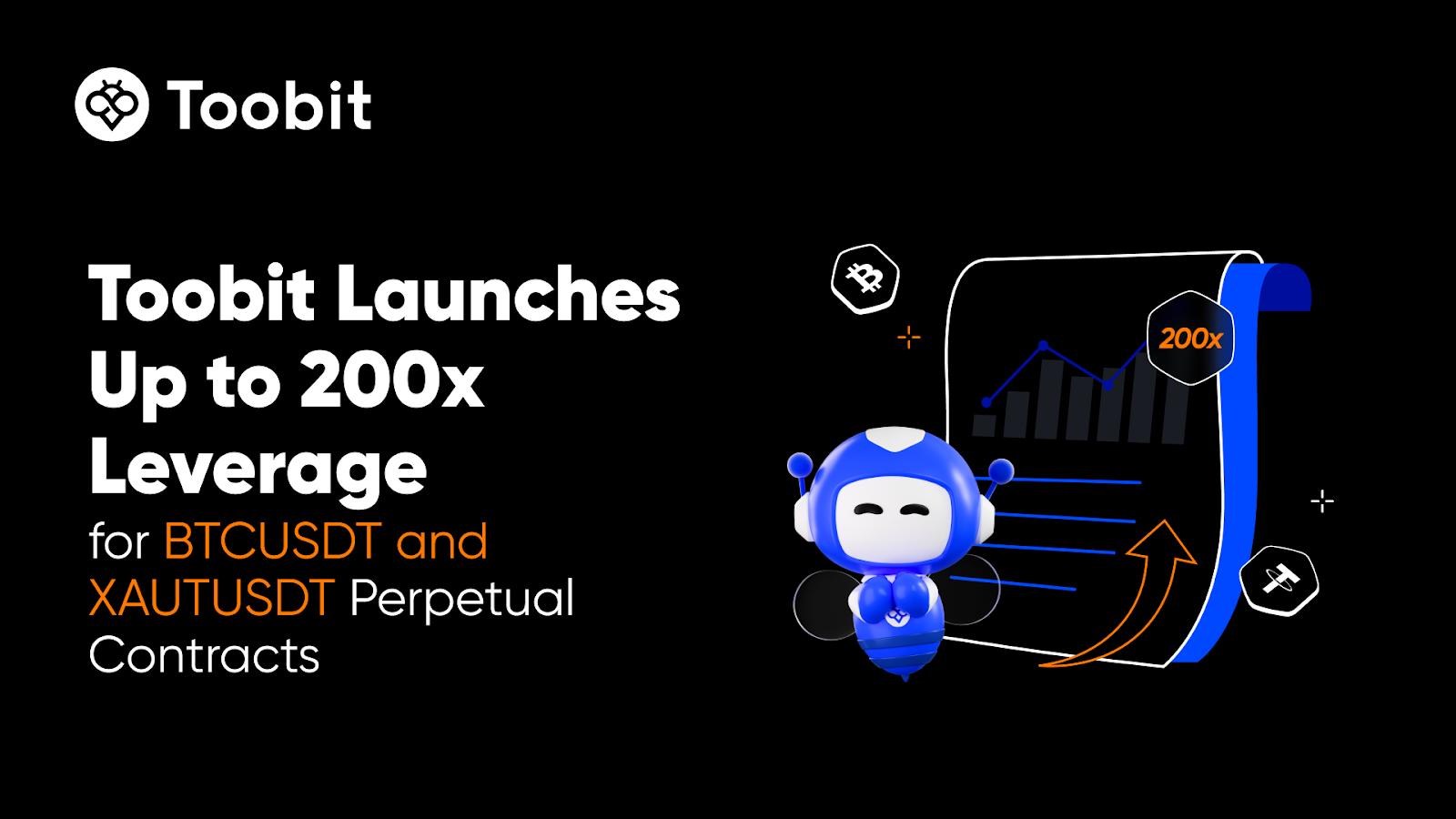 اهرم معاملاتی تا سقف 200x برای معاملات پرپچوال BTC در توبیت